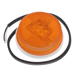 LAMPA OBRYSOWA POMARAŃCZOWA DIODOWA OKRĄGŁA Z ODBLASKIEM I WIĄZKĄ ELEKTRYCZNĄ 12/30V-347580019