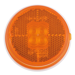 LAMPA OBRYSOWA POMARAŃCZOWA DIODOWA OKRĄGŁA Z ODBLASKIEM I WIĄZKĄ ELEKTRYCZNĄ 12/30V-347580021