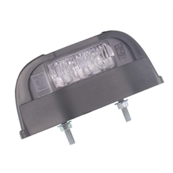 LAMPA OŚWIETLENIA TABLICY REJESTRACYJNEJ DIODOWA, KLOSZ BIAŁY, CZARNA, GÓRNA,12/30V-347580022