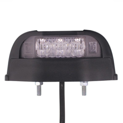 LAMPA OŚWIETLENIA TABLICY REJESTRACYJNEJ DIODOWA, KLOSZ BIAŁY, CZARNA, GÓRNA,12/30V-347580024