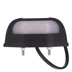LAMPA OŚWIETLENIA TABLICY REJESTRACYJNEJ DIODOWA, KLOSZ BIAŁY, CZARNA, BOCZNA,12/30V-347580027