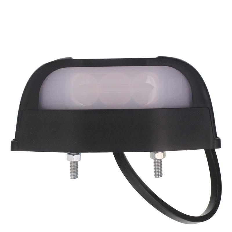 LAMPA OŚWIETLENIA TABLICY REJESTRACYJNEJ DIODOWA, KLOSZ BIAŁY, CZARNA, BOCZNA,12/30V-347580027