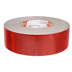 TAŚMA ODBLASKOWA W ROLCE 50MB CZERWONA III GENERACJA, CIĄGŁA, KONTUROWA-347580822