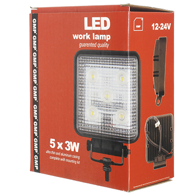 LAMPA ROBOCZA LEDOWA PROSTOKĄTNA,  5 LED 12-24V, 110X110X38MM, OBUDOWA ALUM.-347580906