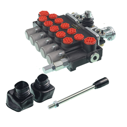 ROZDZIELACZ HYDRAULICZNY 5-SEKCYJNY 40L/MIN + JOYSTICKI, 5 SEKCJI - STEROWANE JEDNĄ DŹWIGNIĄ I DWOMA JOYSTICKAMI-347580915