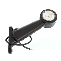 LAMPA OBRYSOWA BIAŁO-CZERWONA DIODOWA NA WYSIĘGNIKU UKOŚNYM, LEWA-347581098