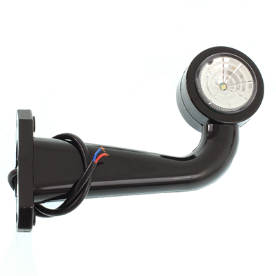 LAMPA OBRYSOWA BIAŁO-CZERWONA DIODOWA NA WYSIĘGNIKU ŁAMANYM, LEWA-347581116