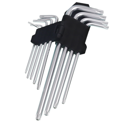 ZESTAW KLUCZY IMBUSOWYCH TYPU TORX 9-ELEM, DŁUGIE, ZAWIESZKA, BLISTER-347581576