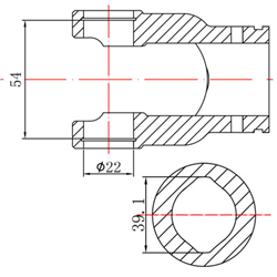 WIDEŁKI WAŁU ODB. MOCY FI 22X54 -39,1 PRZEKÓRJ DWUGARBNY 39,1-347582408