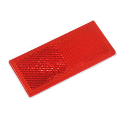 ODBLASK PROSTOKĄTNY PRZYKLEJANY CZERWONY 85X31MM, HOMOLOGACJA-347582479