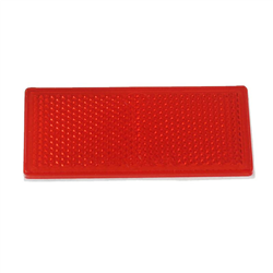 ODBLASK PROSTOKĄTNY PRZYKLEJANY CZERWONY 85X31MM, HOMOLOGACJA-347582480