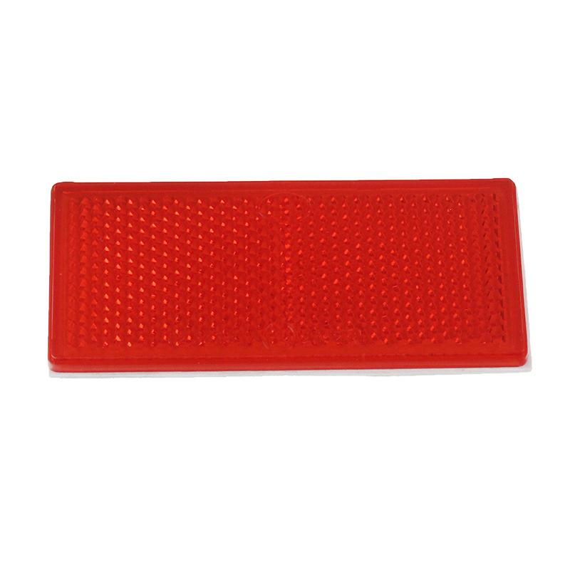 ODBLASK PROSTOKĄTNY PRZYKLEJANY CZERWONY 85X31MM, HOMOLOGACJA-347582480
