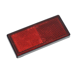 ODBLASK PROSTOKĄTNY PRZYKLEJANY CZERWONY 86X40MM, W RAMCE-347582482