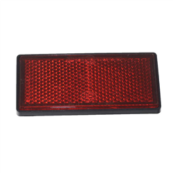 ODBLASK PROSTOKĄTNY PRZYKLEJANY CZERWONY 86X40MM, W RAMCE-347582483