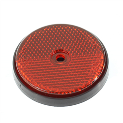 ODBLASK OKRĄGŁY Z OTWOREM CZERWONY FI 60MM, W RAMCE, HOMOLOGACJA-347582512