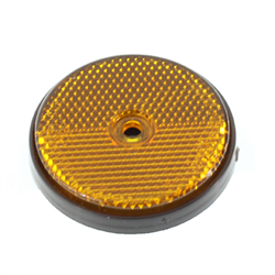 ODBLASK OKRĄGŁY Z OTWOREM POMARAŃCZOWY FI 60MM, W RAMCE, HOMOLOGACJA-347582513