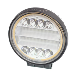 LAMPA ROBOCZA HALOGEN LED, 38 LED + OBRYSOWA DIODA, OKRĄGŁĄ, 12-24V, FI 112MM, GRUBOŚĆ: 38 MM-347582959