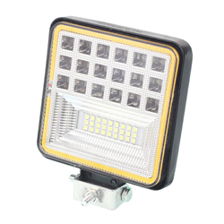 LAMPA ROBOCZA HALOGEN LED, 42 LED + OBRYSOWA DIODA, KWADRATOWA, 9-36V, 110X110X28MM-347583390