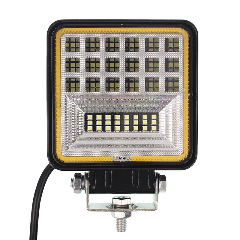 LAMPA ROBOCZA HALOGEN LED, 42 LED + OBRYSOWA DIODA, KWADRATOWA, 9-36V, 110X110X35MM, OŚWIETLENIE COMBO (SPOT+FLOOD)-347583400