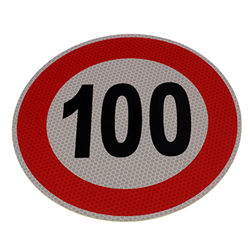 NALEPKA (NAKLEJKA) LIMIT PRĘDK.- 100KM/H FI 200MM, KLASA II-347584118