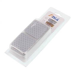 TAŚMA ODBLASKOWA ODCINEK 4MB BIAŁA III GENERACJA, PRZERYWANA, KONTUROWA-347586131