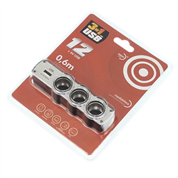 ROZGAŁĘŹNIK DO ZAPALNICZKI - 3 GNIAZDA + 1 GNIAZDO USB-347586636