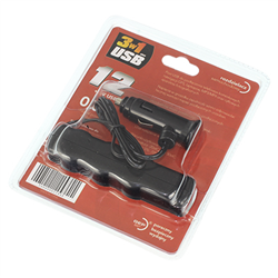 ROZGAŁĘŹNIK DO ZAPALNICZKI - 3 GNIAZDA + 1 GNIAZDO USB-347586637