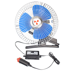 WENTYLATOR OBROTOWY SAMOCHODOWY 12V METALOWY, Z KLIPSEM, 6 CALI-347586657