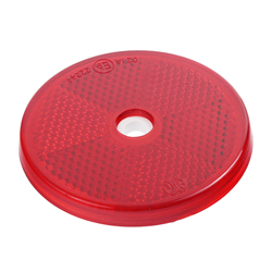 ODBLASK OKRĄGŁY Z OTWOREM CZERWONY FI 60MM, HOMOLOGACJA-347587327