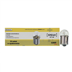 ŻARÓWKA R5W, 12V, 5W BA15S, HOMOLOGACJA E2, KPL. 10SZT.-347587429