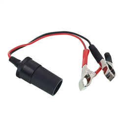 GNIAZDO ZAPALNICZKI SAMOCHODOWEJ Z KROKODYLKAMI, ADAPTER ZASILANIA-347913192