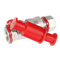 SZYBKOZŁĄCZE HYDRAULICZNE GRZYBKOWE KPL. WTYCZKA+GNIAZDO, M22X1,5, CZERWONE-347587832