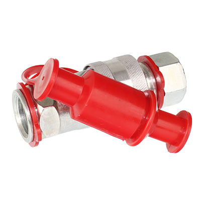 SZYBKOZŁĄCZE HYDRAULICZNE GRZYBKOWE KPL. WTYCZKA+GNIAZDO, M22X1,5, CZERWONE-347587832