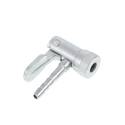 KOŃCÓWKA DO POMPOWANIA FI 6MM KĄTOWA, METALOWY ZACISK-347587836