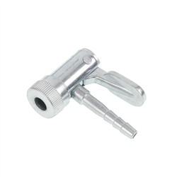 KOŃCÓWKA DO POMPOWANIA FI 6MM KĄTOWA, METALOWY ZACISK-347587838