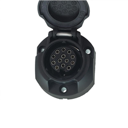 GNIAZDO 13+1/12V PLASTIKOWE, KONTAKTY SKRĘCANE, 1 PIN NA WYŁĄCZENIE ŚWIATEŁ PRZECIWMGIELNYCH-347587884