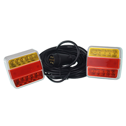 ZESTAW ŚWIATEŁ PRZYCZEPY  7,5M + 2,5M 14-LED, MOCOWANIE NA MAGNES, HQ-347587962