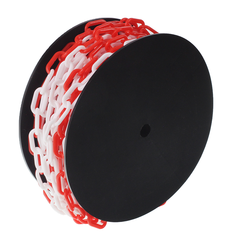 ŁAŃCUCH OSTRZEGAWCZY BIAŁO-CZERWONY, 25MB, PLASTIKOWY BĘBĘN-347588394