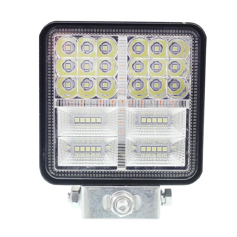 LAMPA ROBOCZA HALOGEN LED, 38 LED + WEWNĘTRZNE DIODY - ŻÓŁTE, KWADRATOWA, 10-30V, 108X108X22MM-347588669