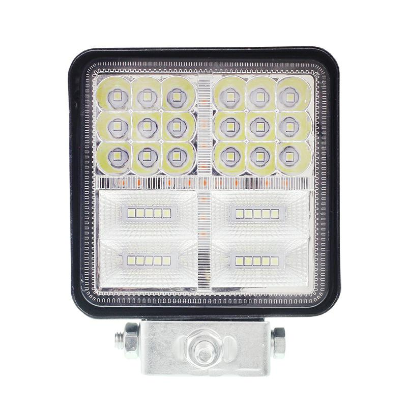 LAMPA ROBOCZA HALOGEN LED, 38 LED + WEWNĘTRZNE DIODY - ŻÓŁTE, KWADRATOWA, 10-30V, 108X108X37MM-347588675