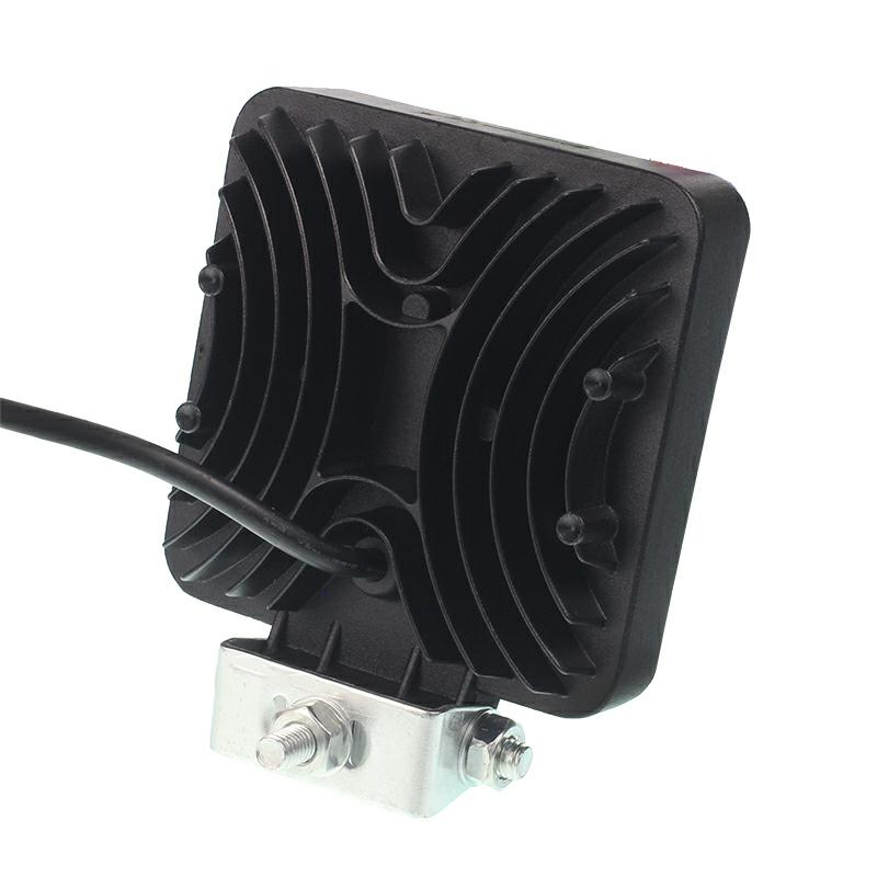 LAMPA ROBOCZA HALOGEN LED, 38 LED + WEWNĘTRZNE DIODY - ŻÓŁTE, KWADRATOWA, 10-30V, 108X108X37MM-347588677