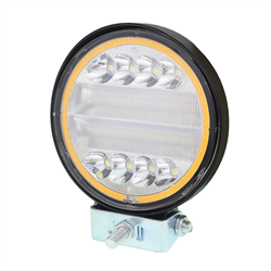 LAMPA ROBOCZA HALOGEN LED, 24 LED + OBRYSOWA DIODA, OKRĄGŁĄ, 12-24V, FI 110MM, GRUBOŚĆ: 28 MM-347588720