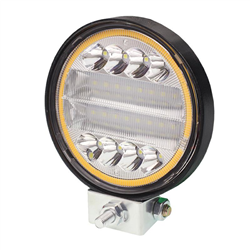 LAMPA ROBOCZA HALOGEN LED, 24 LED + OBRYSOWA DIODA, OKRĄGŁĄ, 12-24V, FI 110MM, GRUBOŚĆ: 35 MM-347588725