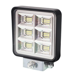 LAMPA ROBOCZA HALOGEN LED, 48 LED KWADRATOWA, 3-RZĘDY, 12V-80V, 109X109X35 MM, OBUDOWA ALUM.-347588776