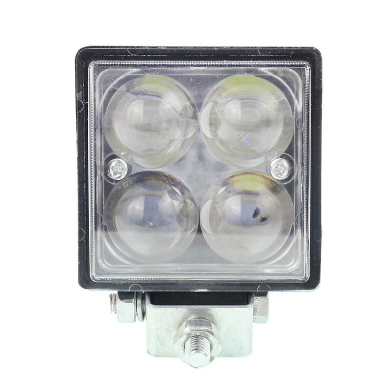 LAMPA ROBOCZA LEDOWA PROSTOKĄTNA,  4 LED BEZ OTOCZKI, 9-30V, 76X76X46MM, OBUDOWA ALUM.-347588786