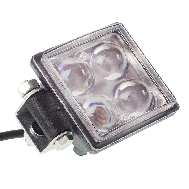 LAMPA ROBOCZA LEDOWA PROSTOKĄTNA,  4 LED BEZ OTOCZKI, 9-30V, 76X76X46MM, OBUDOWA ALUM.-347588785