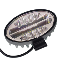 LAMPA ROBOCZA LEDOWA OWALNA - 48 LED, BEZ STROBOSKOPU, ŚWIATŁO ŻÓŁTE (WEWN) + BIAŁE (ZEWN), 10-30V, GRUBOŚĆ 48MM, OBUDOWA ALUM.-
