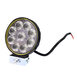 LAMPA ROBOCZA LEDOWA OKRĄGŁA,  9 LED ŻÓŁTA OPRAWKA SILIKONOWA 12-80V, FI 110MM, GRUBOŚĆ 34MM-347588854