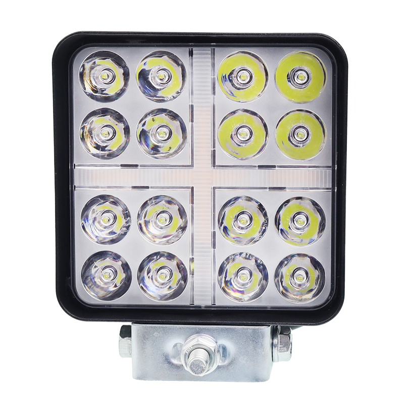 LAMPA ROBOCZA LEDOWA PROSTOKĄTNA, 41 LED, WEWNĘTRZNE DIODY, 3 PRZEWODY, 12-36V, 110X110X35M-347588877