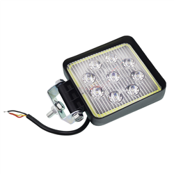 LAMPA ROBOCZA LEDOWA PROSTOKĄTNA,  9 LED +  OBRYSOWA DIODA BIAŁA, 12-36V, 110X110X35 MM, OBUDOWA ALUM.-347588881